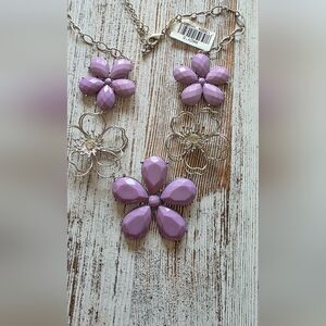 Lavender Floral Statement Necklace for Women